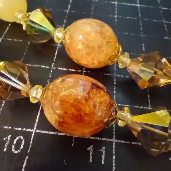 Vintage Double Strand Glass Necklace & Clip-On Earring Set, 1950s-1960s … - Picture 5 of 12